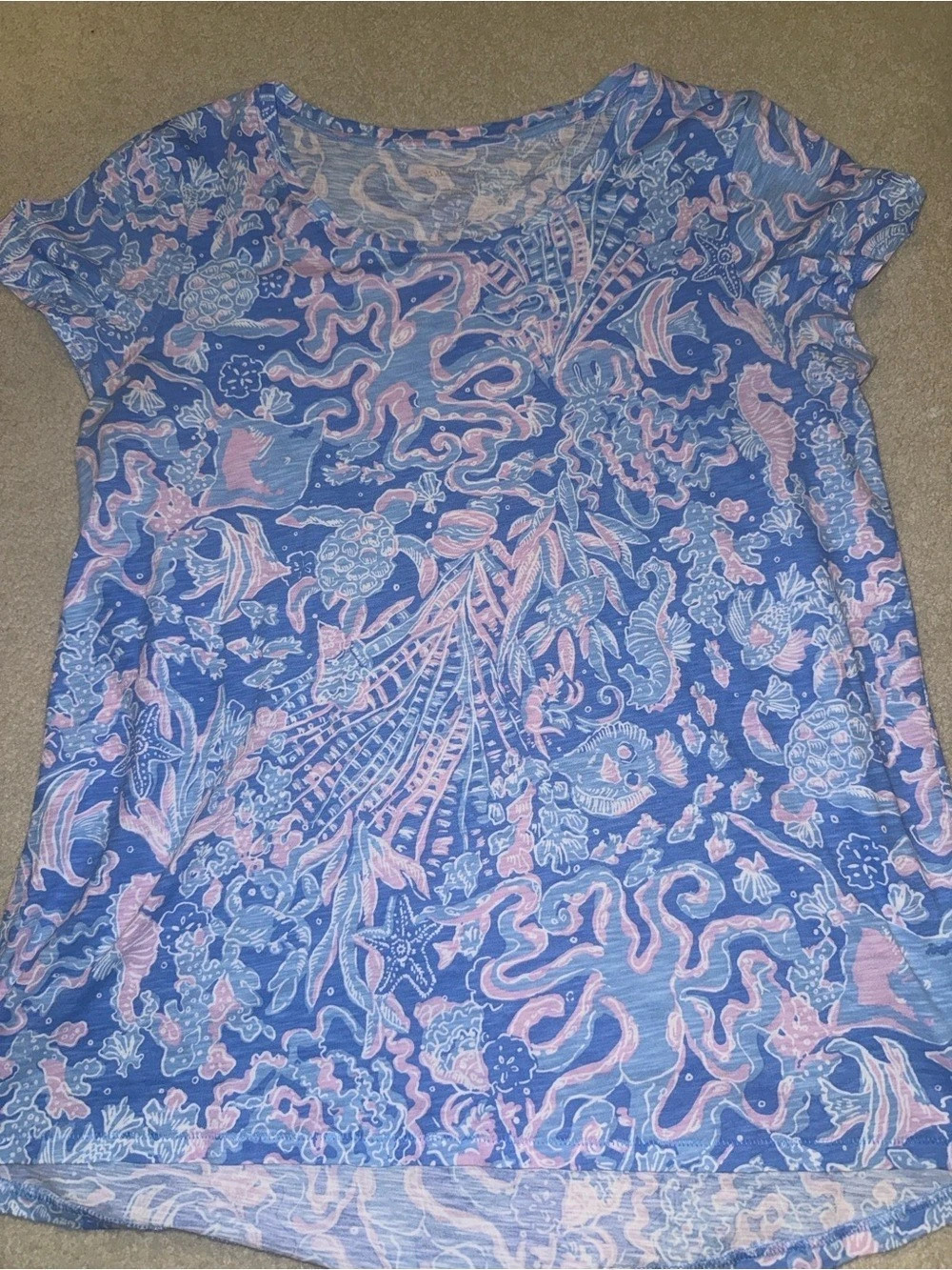 Lilly Pulitzer Etta Short Sleeve Top Size Large